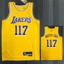 21-22 Lakers MASTER CHIEF #117 Yellow 75th Anniversary Top Quality Hot Pressing NBA Jersey (X-BOX联名款)