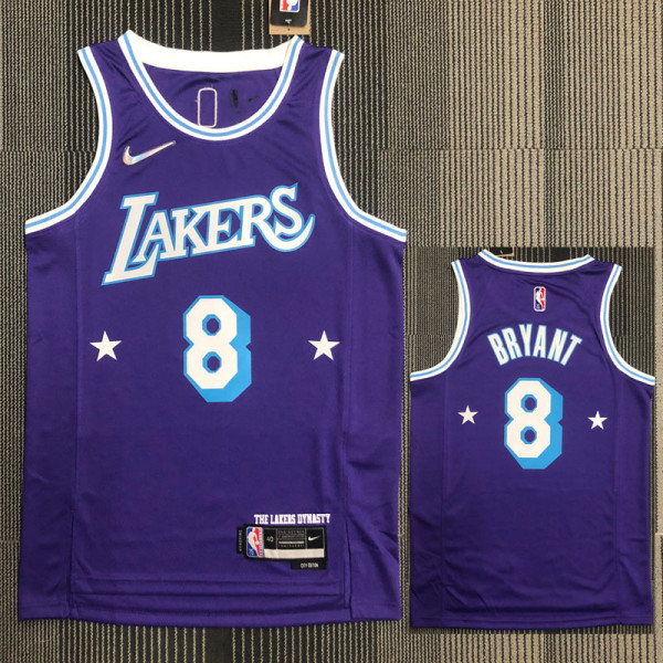 21-22 Lakers BRYANT #8 Purple City Edition Top Quality Hot Pressing NBA Jersey