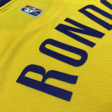 21-22 Lakers RONDO #4 Yellow 75th Anniversary Top Quality Hot Pressing NBA Jersey