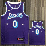 21-22 Lakers WESTBROOK #0 Purple City Edition Top Quality Hot Pressing NBA Jersey