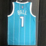 21-22 Hornets BALL#1 Blue 75th Anniversary Top Quality Hot Pressing NBA Jersey