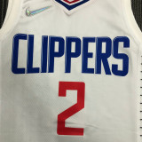 21-22 Clippers LEONARD #2 White 75th Anniversary Top Quality Hot Pressing NBA Jersey