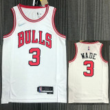 21-22 Bulls WADE #3 White 75th Anniversary Top Quality Hot Pressing NBA Jersey
