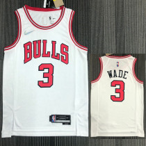 21-22 Bulls WADE #3 White 75th Anniversary Top Quality Hot Pressing NBA Jersey