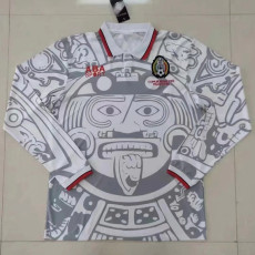 1998 Mexico Away White Long Sleeve Retro Soccer Jersey (长袖)