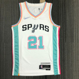 21-22 Sa Spurs DUNCAN #21 White City Edition Top Quality Hot Pressing NBA Jersey
