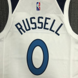 21-22 Timberwolves RUSSELL #0 White 75th Anniversary Top Quality Hot Pressing NBA Jersey