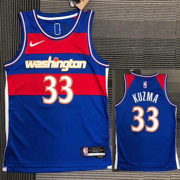 21-22 Wizards KUZMA #33 Blue City Edition Top Quality Hot Pressing NBA Jersey