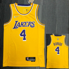 21-22 Lakers RONDO #4 Yellow 75th Anniversary Top Quality Hot Pressing NBA Jersey