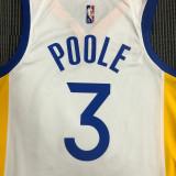 21-22 Warriors POOLE #3 White 75th Anniversary Top Quality Hot Pressing NBA Jersey
