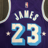 21-22 Lakers JAMES #23 Purple City Edition Top Quality Hot Pressing NBA Jersey