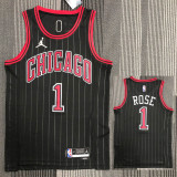 21-22 Bulls ROSE #1 Black Trapeze Edition Top Quality Hot Pressing NBA Jersey