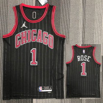 21-22 Bulls ROSE #1 Black Trapeze Edition Top Quality Hot Pressing NBA Jersey