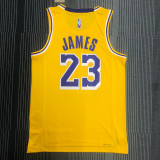 21-22 Lakers JAMES #23 Yellow 75th Anniversary Top Quality Hot Pressing NBA Jersey