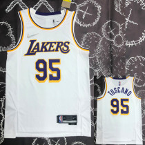 21-22 LAKERS TOSCANO #95 White 75th Anniversary Top Quality Hot Pressing NBA Jersey
