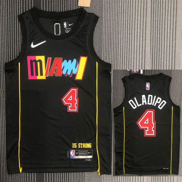 21-22 Miami heat OLADIPO #4 Black City Edition Top Quality Hot Pressing NBA Jersey