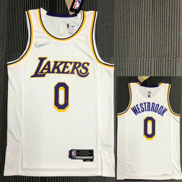 21-22 Lakers WESTBROOK #0 White 75th Anniversary Top Quality Hot Pressing NBA Jersey