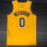 21-22 Lakers WESTBROOK #0 Yellow 75th Anniversary Top Quality Hot Pressing NBA Jersey