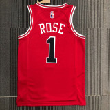 21-22 Bulls ROSE #1 Red 75th Anniversary Top Quality Hot Pressing NBA Jersey