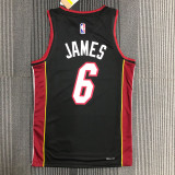 21-22 Heat JAMES #6 Black 75th Anniversary Top Quality Hot Pressing NBA Jersey