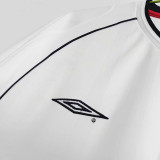 2002 England Home White Retro Soccer Jersey