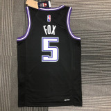 21-22 Kings FOX #5 Black City Edition Top Quality Hot Pressing NBA Jersey