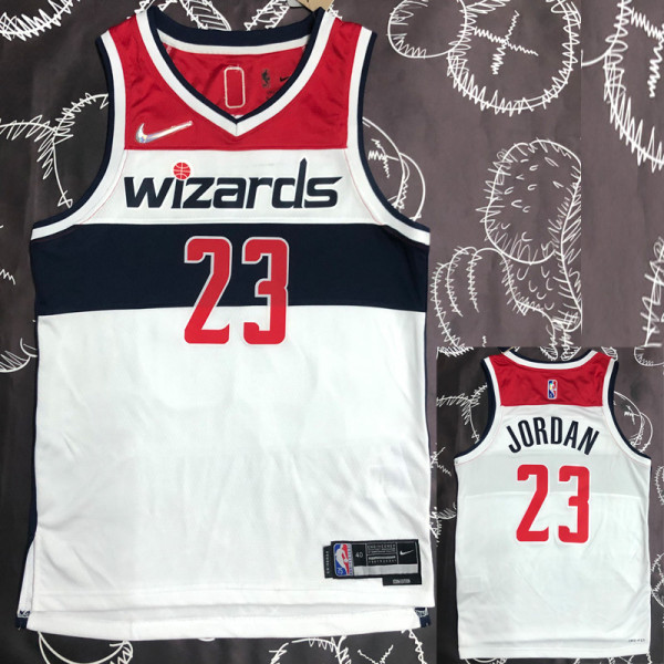 21-22 Wizards JORDAN #23 White 75th Anniversary Top Quality Hot Pressing NBA Jersey