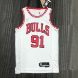 21-22 Bulls RODMAN #91 White 75th Anniversary Top Quality Hot Pressing NBA Jersey