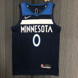 21-22 Timberwolves RUSSELL #0 Dark blue 75th Anniversary Top Quality Hot Pressing NBA Jersey