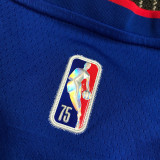 21-22 Pistons IVERSON #1 Blue 75th Anniversary Top Quality Hot Pressing NBA Jersey