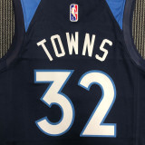 21-22 Timberwolves TOWNS #32 Dark blue 75th Anniversary Top Quality Hot Pressing NBA Jersey