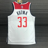 21-22 Wizards KUZMA #33 White 75th Anniversary Top Quality Hot Pressing NBA Jersey