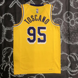 21-22 LAKERS TOSCANO #95 Yellow 75th Anniversary Top Quality Hot Pressing NBA Jersey