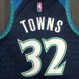 21-22 Timberwolves TOWNS #32 Blue City Edition Top Quality Hot Pressing NBA Jersey
