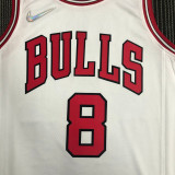 21-22 Bulls LAVINE #8 White 75th Anniversary Top Quality Hot Pressing NBA Jersey