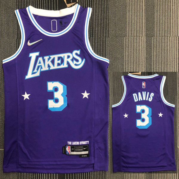 21-22 Lakers DAVIS #3 Purple City Edition Top Quality Hot Pressing NBA Jersey