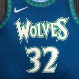 21-22 Timberwolves TOWNS #32 Blue City Edition Top Quality Hot Pressing NBA Jersey