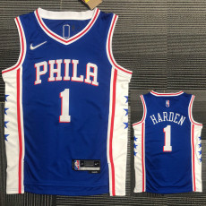 21-22 76ERS HARDEN #1 Blue 75th Anniversary Top Quality Hot Pressing NBA Jersey