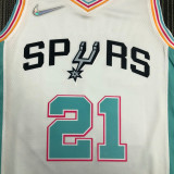 21-22 Sa Spurs DUNCAN #21 White City Edition Top Quality Hot Pressing NBA Jersey