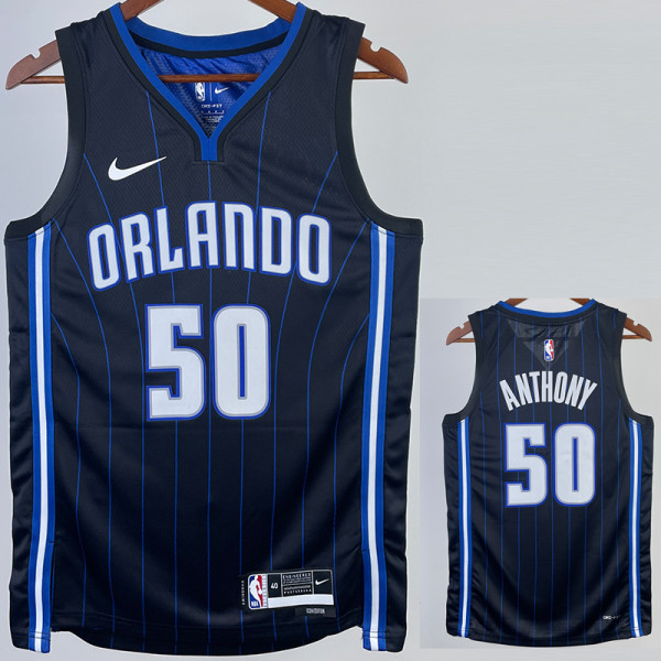 22-23 Magic ANTHONY #50 Black Top Quality Hot Pressing NBA Jersey(黑色条纹)