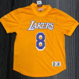 Lakers BRYANT # 8 Yellow MitchellNess Retro Jerseys