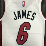 21-22 Heat JAMES #6 White 75th Anniversary Top Quality Hot Pressing NBA Jersey
