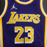 21-22 Lakers JAMES #23 Purple Trapeze Edition Top Quality Hot Pressing NBA Jersey