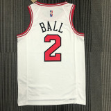 21-22 Bulls BALL #2 White 75th Anniversary Top Quality Hot Pressing NBA Jersey