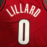 Trail Blazers LILLARD #0 Red Trapeze Edition Top Quality Hot Pressing NBA Jersey