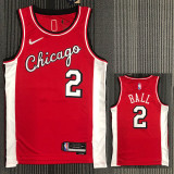 21-22 Bulls BALL#2 Red City Edition Top Quality Hot Pressing NBA Jersey
