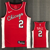 21-22 Bulls BALL#2 Red City Edition Top Quality Hot Pressing NBA Jersey