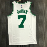 21-22 Celtics BROWN #7 White 75th Anniversary Top Quality Hot Pressing NBA Jersey