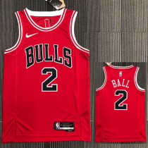 21-22 Bulls BALL #2 Red 75th Anniversary Top Quality Hot Pressing NBA Jersey
