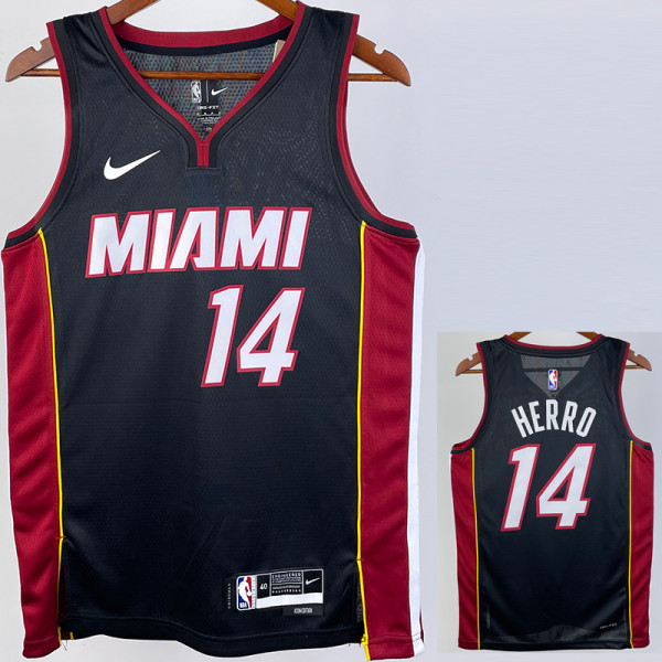 22-23 HEAT HERRO #14 Black Top Quality Hot Pressing NBA Jersey (V领)